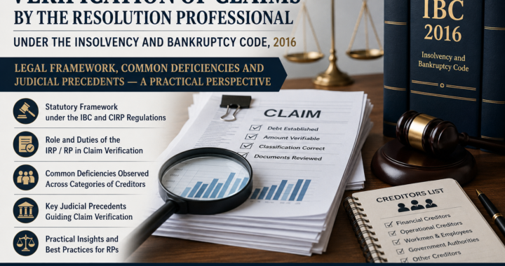 Verification of Claims by the Resolution Professional under the Insolvency and Bankruptcy Code, 2016