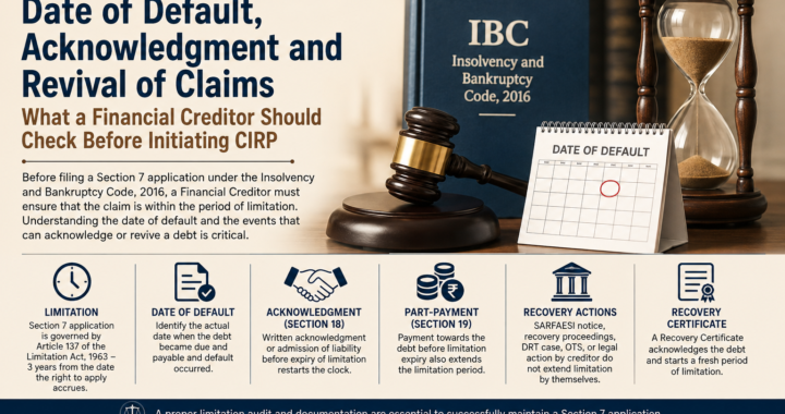 Section 7 of IBC and Limitation: Date of Default, Acknowledgment and Revival of Claims